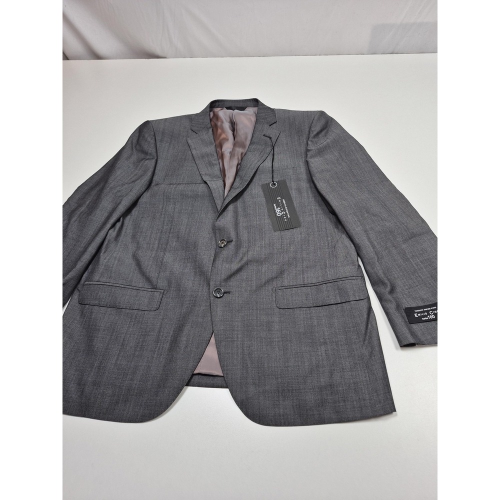 Emilio Ciro Suit Jacket Mens 42 Short Gray Wool Turbo 160 2 Button Italy NWT